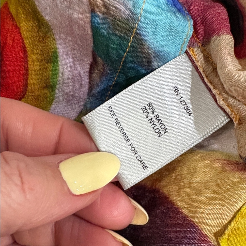 John Mark Multicolor geometric Patchwork Button D… - image 9